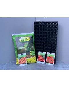 Moestuinpakket 5 - 3 zakjes zaden -  Florentus zaai- en stekgrond 10 L - zaadbakjes