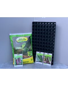 Moestuinpakket 3 - 3 zakjes zaden -  Florentus zaai- en stekgrond 10 L - zaadbakjes