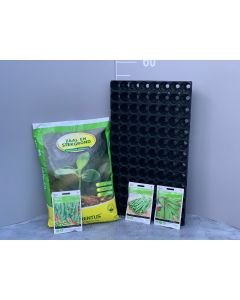 Moestuinpakket 9 - 3 zakjes zaden -  Florentus zaai- en stekgrond 10 L - zaadbakjes