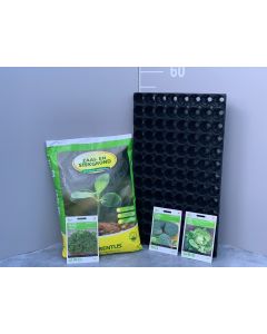 Moestuinpakket 7 - 3 zakjes zaden -  Florentus zaai- en stekgrond 10 L - zaadbakjes